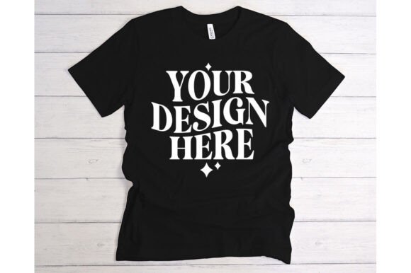 Bella Canvas Black T-shirt Mockup: Essential Graphics for Product Mockups