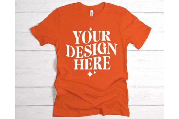 Bella Canvas Orange T-shirt Mockup: Graphics for Product Mockups