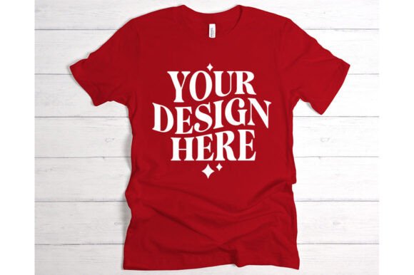 Bella Canvas Red T-shirt Mockup: Graphics for Product Mockups