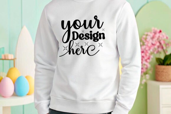 Easter Sweatshirt Men Mockup: Graphics & Product Mockups