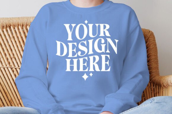 Gildan 18000 Blue Mockup: Graphics for Product Mockups