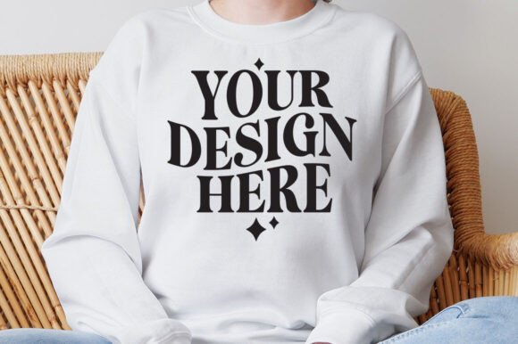 Gildan 18000 Sweatshirt Whitel Mockup: Graphics for Product Mockups