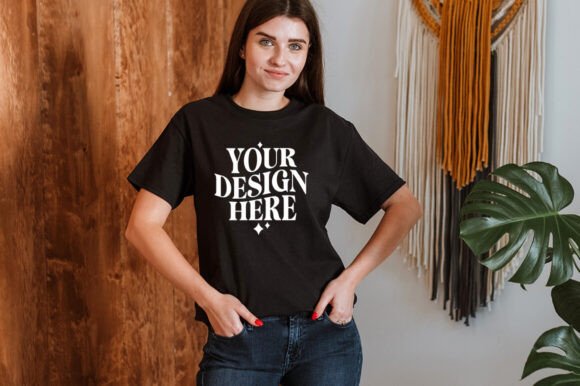 Gildan 5000 Black Mockup: Graphics for Product Mockups