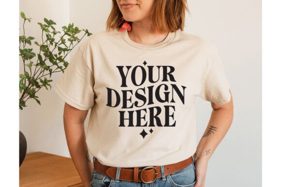 Gildan 5000 Sand Mockup: Graphics for Product Mockups