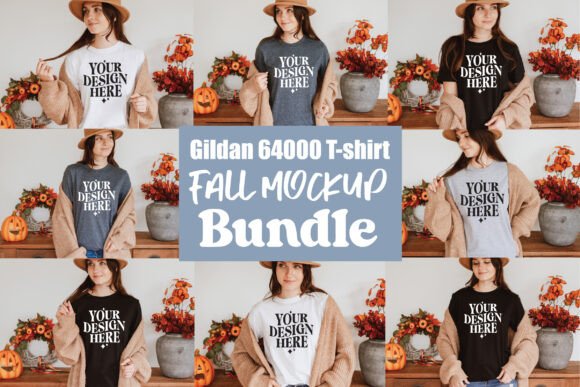 Gildan 64000 Mockup Bundle: Graphics & Product Mockups