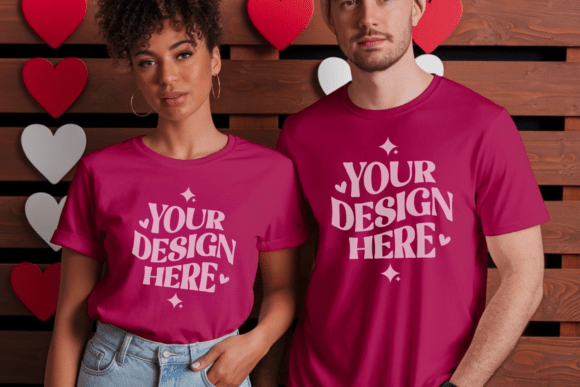 Review: Couple Valentine's Day T-shirt Mockup 9
