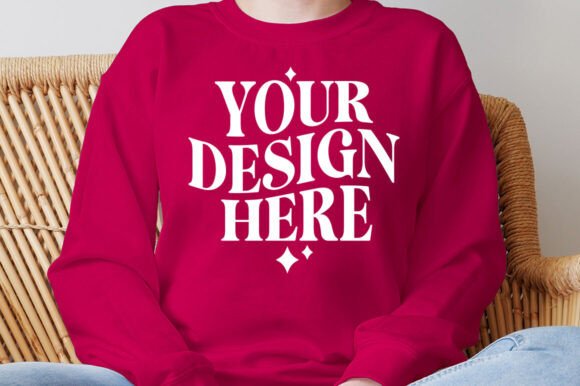 Review: Gildan 18000 Sweatshirt Heliconia Mockup